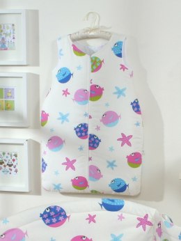 Bobono Śpiworek dla dzieci bawełniany M 6-12 mcy TOG 2.5 całoroczny rybki