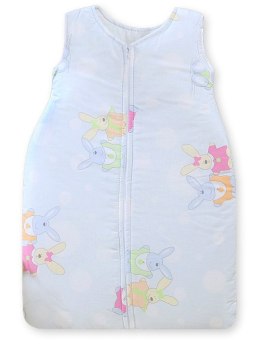 Bobono Śpiworek dla dzieci bawełniany M 6-12 mcy TOG 2.5 całoroczny zajączki na błękicie