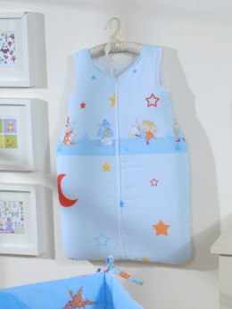 Bobono Śpiworek dla dzieci bawełniany M 6-12 mcy TOG 2.5 całoroczny zamek na niebieskim