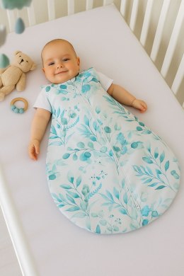 Bobono Śpiworek dla dzieci bawełniany zaokrąglony S 0-6 mcy letni TOG 1.0 - eucaliptus mint