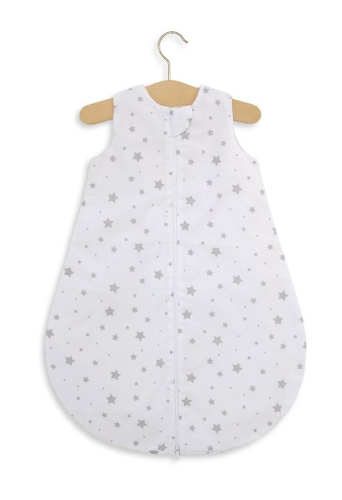 Bobono Śpiworek dla dzieci bawełniany zaokrąglony S 0-6 mcy letni TOG 1.0 - mini gwiazdki szare