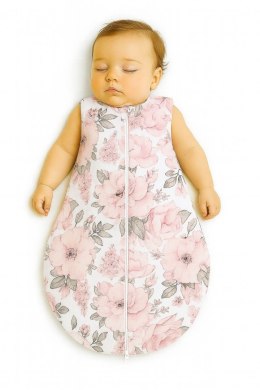 Bobono Śpiworek dla dzieci bawełniany zaokrąglony S 0-6 mcy letni TOG 1.0 - róże sepia