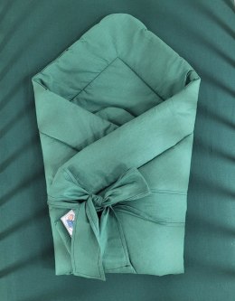 My Sweet Baby Dwustronny rożek dla niemowląt miękki bawełniany z wiązaniem - butelkowa zieleń