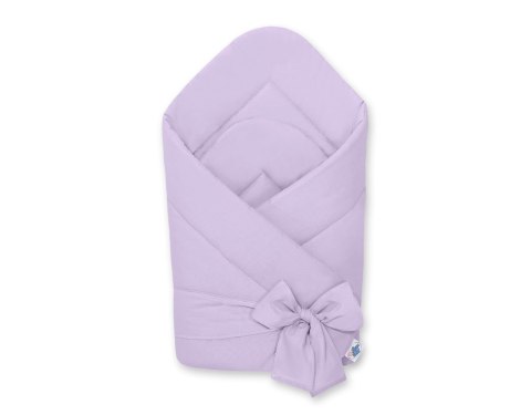 My Sweet Baby Dwustronny rożek dla niemowląt miękki bawełniany z wiązaniem - fioletowy