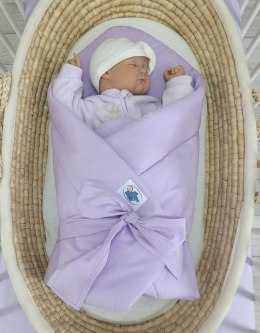 My Sweet Baby Dwustronny rożek dla niemowląt miękki bawełniany z wiązaniem - fioletowy