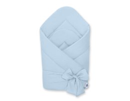 My Sweet Baby Dwustronny rożek dla niemowląt miękki bawełniany z wiązaniem - niebieski