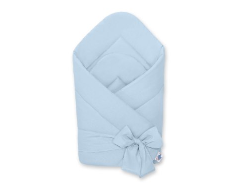 My Sweet Baby Dwustronny rożek dla niemowląt miękki bawełniany z wiązaniem - niebieski