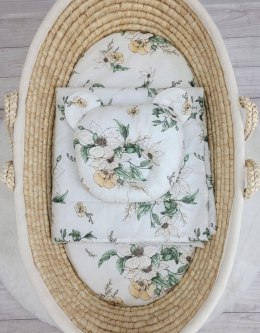 My Sweet Baby Kołderka z wypełnieniem i poduszka profilowana Miś - zestaw 2cz. - Clematis on beige