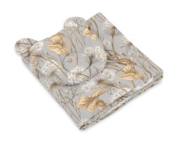 My Sweet Baby Kołderka z wypełnieniem i poduszka profilowana Miś - zestaw 2cz. - Dmuchawce na szarości