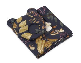 My Sweet Baby Kołderka z wypełnieniem i poduszka profilowana Miś - zestaw 2cz. - Floristic granatowy