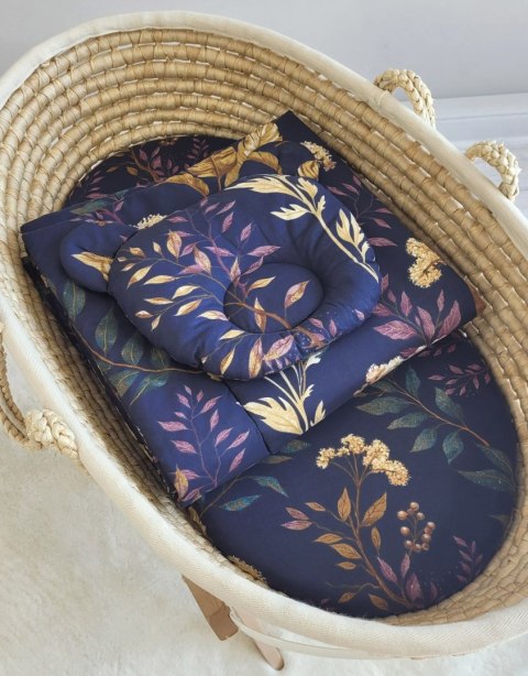 My Sweet Baby Kołderka z wypełnieniem i poduszka profilowana Miś - zestaw 2cz. - Floristic granatowy