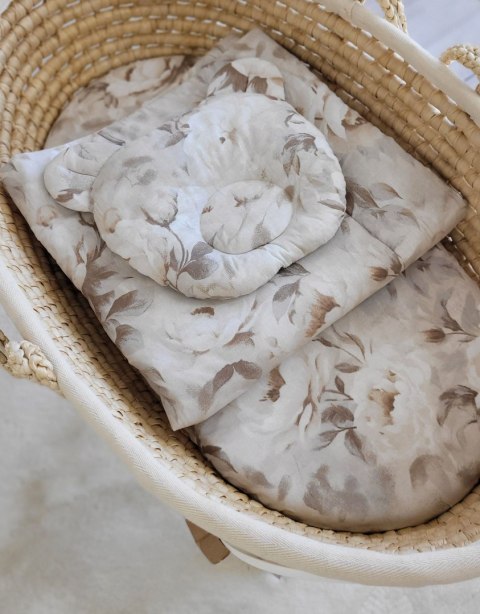 My Sweet Baby Kołderka z wypełnieniem i poduszka profilowana Miś - zestaw 2cz. - Peonies beige