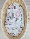 My Sweet Baby Kołderka z wypełnieniem i poduszka profilowana Miś - zestaw 2cz. - Romantic peonies