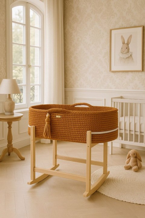My Sweet Baby Kosz Mojżesza BOHO Handmade z kołyską - caramel