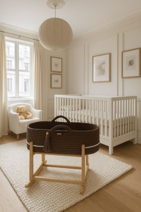 My Sweet Baby Kosz Mojżesza BOHO Handmade z kołyską - mocca