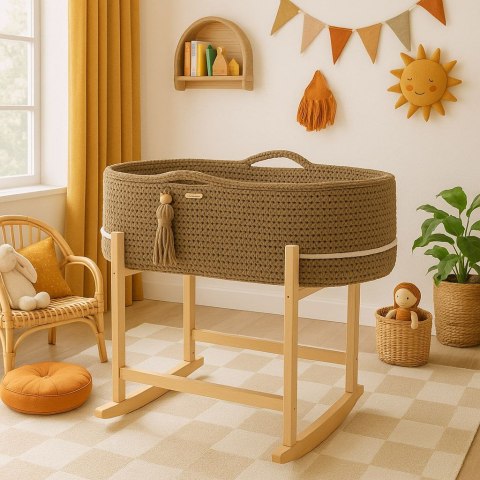 My Sweet Baby Kosz Mojżesza BOHO Handmade z kołyską - sand