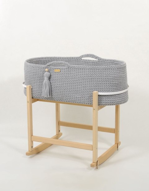 My Sweet Baby Kosz Mojżesza BOHO Handmade z kołyską - szary