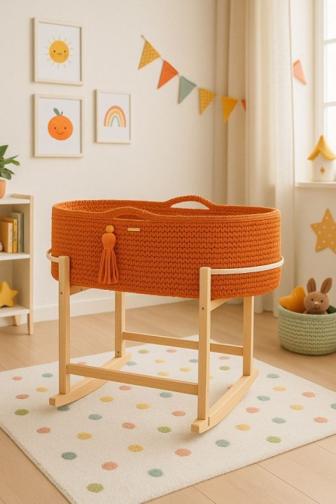 My Sweet Baby Kosz Mojżesza BOHO Handmade z kołyską - terracotta