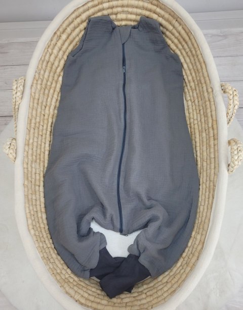 My Sweet Baby Muślinowy śpiworek dla dzieci z nogawkami XL 2-4 lata letni TOG 1.0 - antracyt