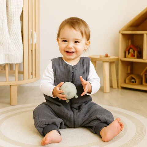 My Sweet Baby Muślinowy śpiworek dla dzieci z nogawkami XL 2-4 lata letni TOG 1.0 - antracyt