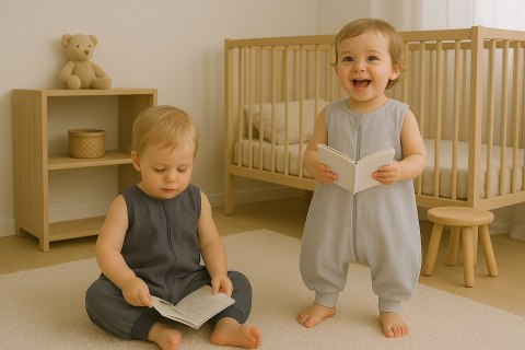 My Sweet Baby Muślinowy śpiworek dla dzieci z nogawkami XL 2-4 lata letni TOG 1.0 - antracyt