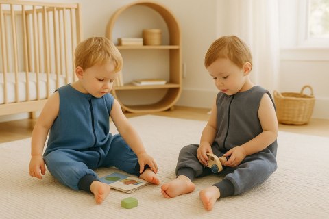 My Sweet Baby Muślinowy śpiworek dla dzieci z nogawkami XL 2-4 lata letni TOG 1.0 - antracyt