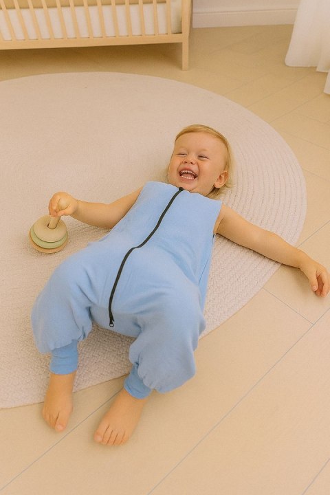 My Sweet Baby Muślinowy śpiworek dla dzieci z nogawkami XL 2-4 lata letni TOG 1.0 - blue