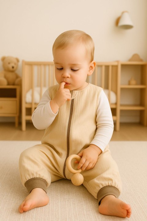 My Sweet Baby Muślinowy śpiworek dla dzieci z nogawkami XL 2-4 lata letni TOG 1.0 - cream