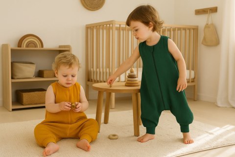 My Sweet Baby Muślinowy śpiworek dla dzieci z nogawkami XL 2-4 lata letni TOG 1.0 - musztardowy