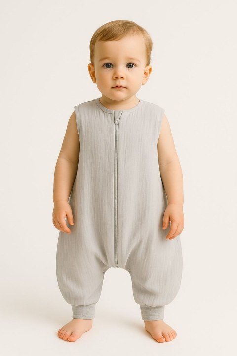My Sweet Baby Muślinowy śpiworek dla dzieci z nogawkami XL 2-4 lata letni TOG 1.0 - szary