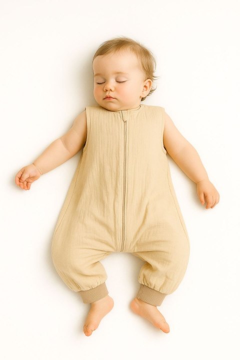 My Sweet Baby Muślinowy śpiworek dla dzieci z nogawkami L 9-24 mcy letni TOG 1.0 - cream