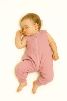 My Sweet Baby Muślinowy śpiworek dla dzieci z nogawkami L 9-24 mcy letni TOG 1.0 - pastel pink
