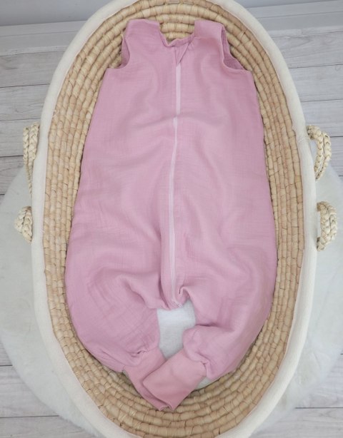 My Sweet Baby Muślinowy śpiworek dla dzieci z nogawkami L 9-24 mcy letni TOG 1.0 - pastel pink
