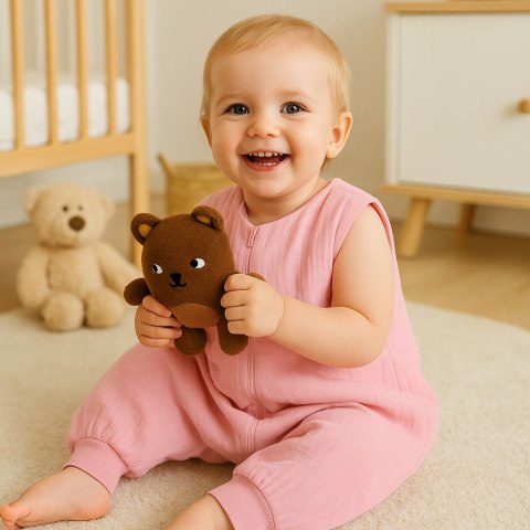 My Sweet Baby Muślinowy śpiworek dla dzieci z nogawkami L 9-24 mcy letni TOG 1.0 - pastel pink