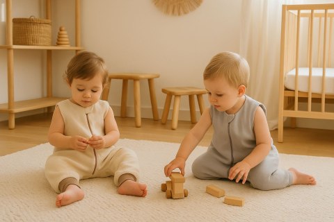 My Sweet Baby Muślinowy śpiworek dla dzieci z nogawkami L 9-24 mcy letni TOG 1.0 - szary