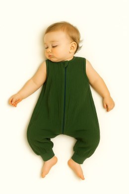 My Sweet Baby Muślinowy śpiworek dla dzieci z nogawkami L 9-24 mcy letni TOG 1.0 - zieleń lasu