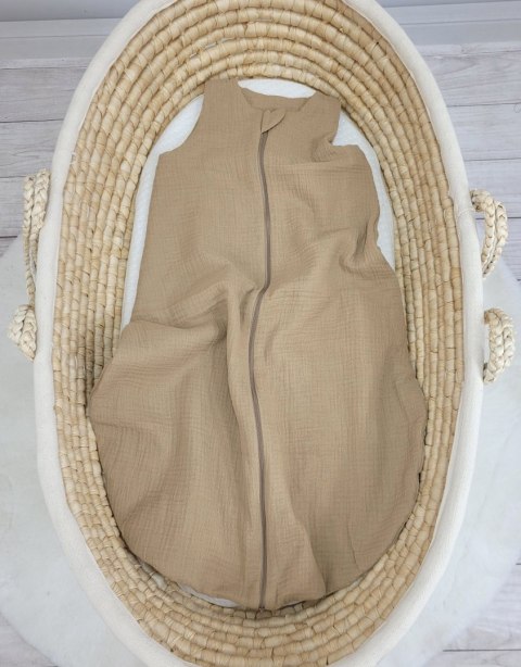 My Sweet Baby Muślinowy śpiworek dla dzieci zaokrąglony M 6-12 mcy letni TOG 1.0 - camel