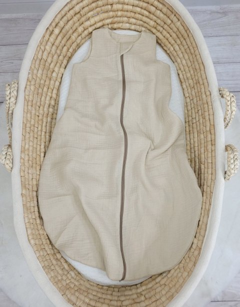 My Sweet Baby Muślinowy śpiworek dla dzieci zaokrąglony M 6-12 mcy letni TOG 1.0 - cream