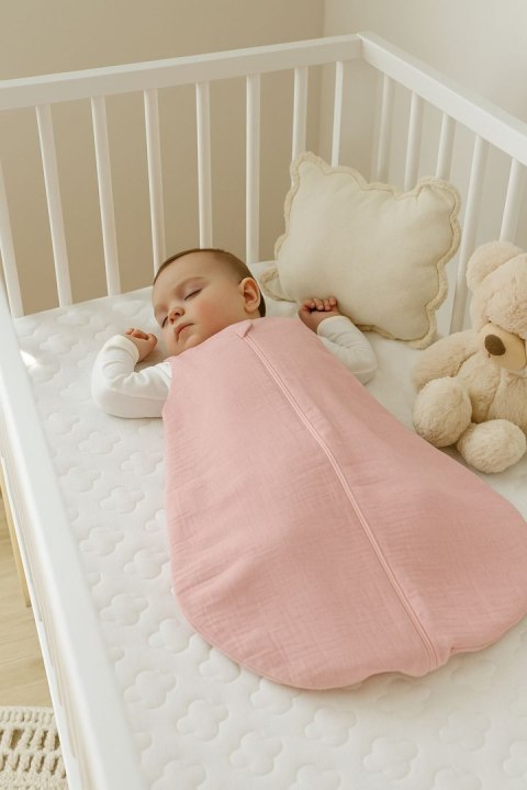 My Sweet Baby Muślinowy śpiworek dla dzieci zaokrąglony M 6-12 mcy letni TOG 1.0 - pastel pink