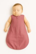 My Sweet Baby Muślinowy śpiworek dla dzieci zaokrąglony M 6-12 mcy letni TOG 1.0 - róż retro