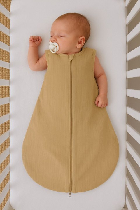 My Sweet Baby Muślinowy śpiworek dla dzieci zaokrąglony S 0-6 mcy letni TOG 1.0 - camel