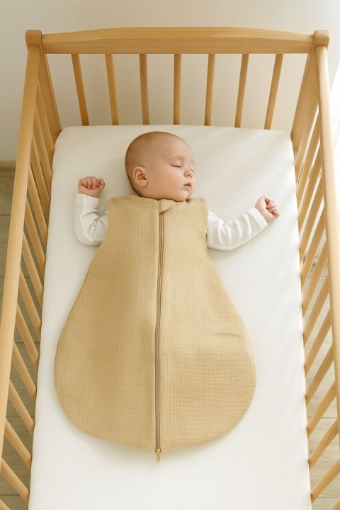 My Sweet Baby Muślinowy śpiworek dla dzieci zaokrąglony S 0-6 mcy letni TOG 1.0 - camel