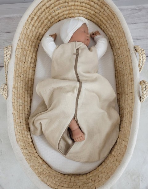 My Sweet Baby Muślinowy śpiworek dla dzieci zaokrąglony S 0-6 mcy letni TOG 1.0 - cream