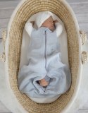 My Sweet Baby Muślinowy śpiworek dla dzieci zaokrąglony S 0-6 mcy letni TOG 1.0 - szary