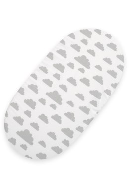 My Sweet Baby Prześcieradło bawełniane do kosza Mojżesza Boho wózka gondoli 75x35 cm - Chmurki szare