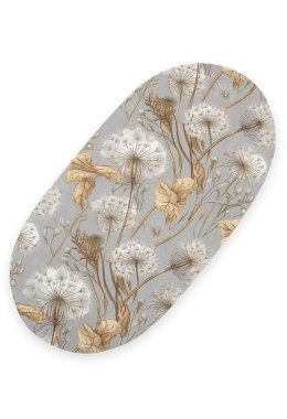 My Sweet Baby Prześcieradło bawełniane do kosza Mojżesza Boho wózka gondoli 75x35 cm - Dmuchawce na szarości