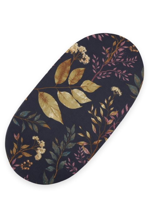 My Sweet Baby Prześcieradło bawełniane do kosza Mojżesza Boho wózka gondoli 75x35 cm - Floristic granat