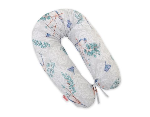 Bobono Bawełniana poszewka do poduszki ciążowej Longer - Blue birds