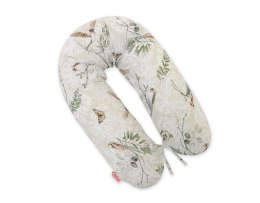 Bobono Bawełniana poszewka do poduszki ciążowej Longer - Brown birds