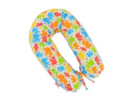 Bobono Bawełniana poszewka do poduszki ciążowej Longer - Kolorowe słonie